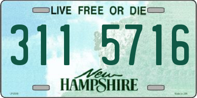 NH license plate 3115716