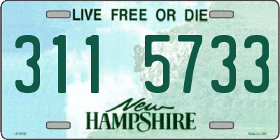 NH license plate 3115733
