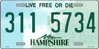 NH license plate 3115734