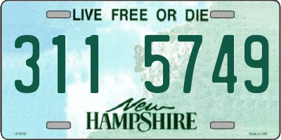 NH license plate 3115749