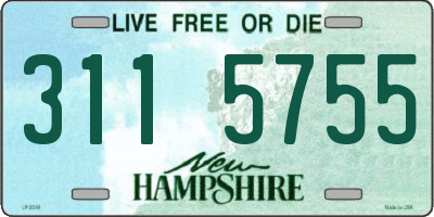 NH license plate 3115755