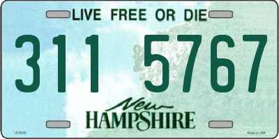NH license plate 3115767