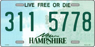 NH license plate 3115778