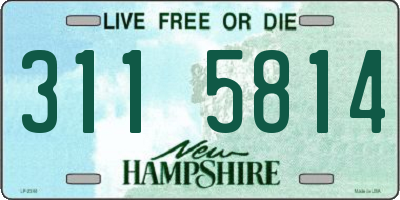NH license plate 3115814