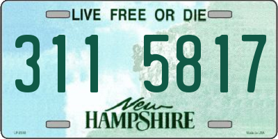 NH license plate 3115817