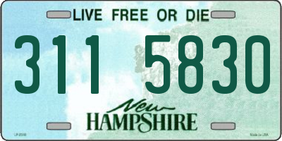 NH license plate 3115830