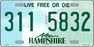 NH license plate 3115832