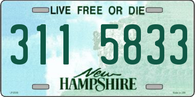 NH license plate 3115833