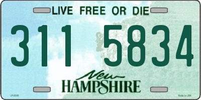 NH license plate 3115834