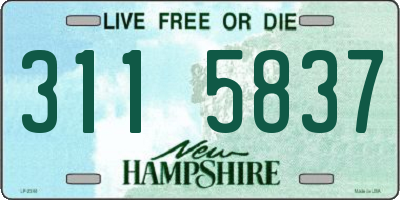 NH license plate 3115837