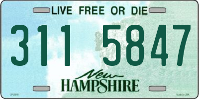 NH license plate 3115847
