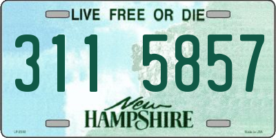 NH license plate 3115857