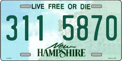 NH license plate 3115870
