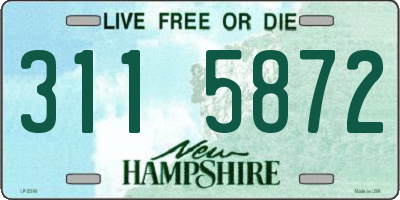 NH license plate 3115872