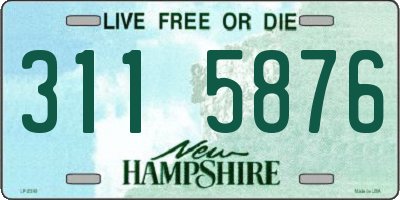 NH license plate 3115876