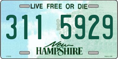 NH license plate 3115929