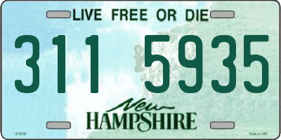 NH license plate 3115935
