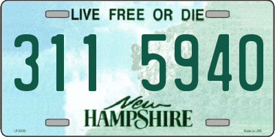 NH license plate 3115940