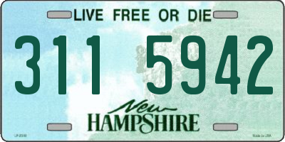 NH license plate 3115942