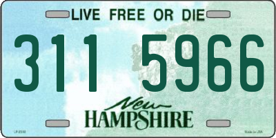 NH license plate 3115966