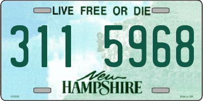 NH license plate 3115968