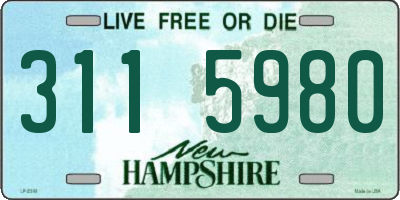NH license plate 3115980