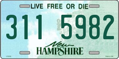 NH license plate 3115982