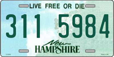 NH license plate 3115984