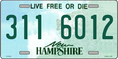 NH license plate 3116012