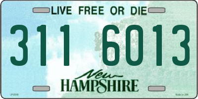 NH license plate 3116013