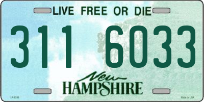 NH license plate 3116033