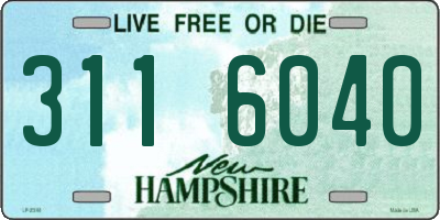 NH license plate 3116040