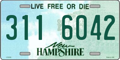 NH license plate 3116042
