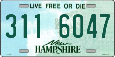 NH license plate 3116047