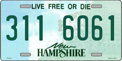 NH license plate 3116061