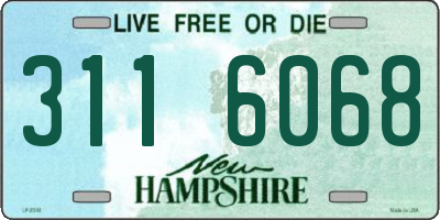 NH license plate 3116068