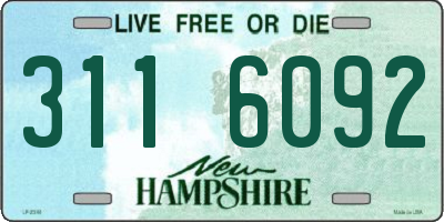 NH license plate 3116092