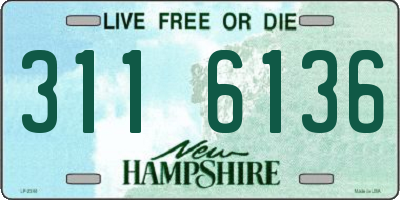 NH license plate 3116136