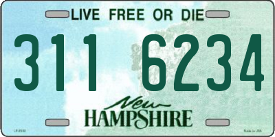 NH license plate 3116234