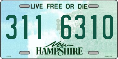 NH license plate 3116310