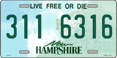 NH license plate 3116316