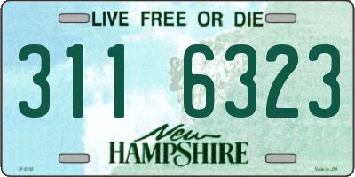 NH license plate 3116323