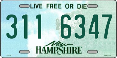 NH license plate 3116347