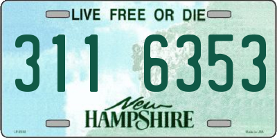 NH license plate 3116353