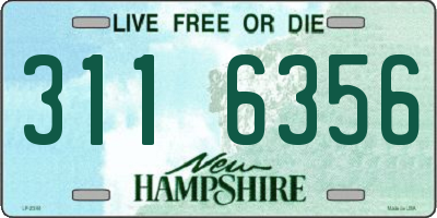 NH license plate 3116356