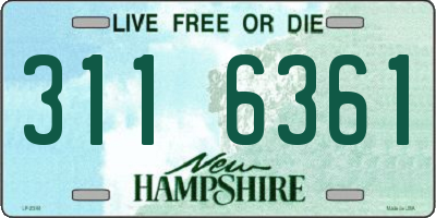 NH license plate 3116361