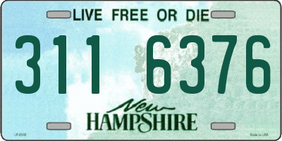 NH license plate 3116376