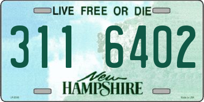 NH license plate 3116402