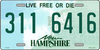 NH license plate 3116416