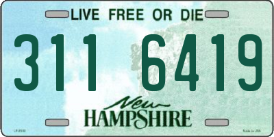 NH license plate 3116419
